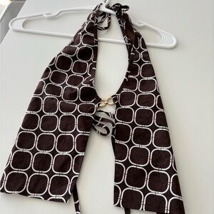 Groovy Brown and White backless Top